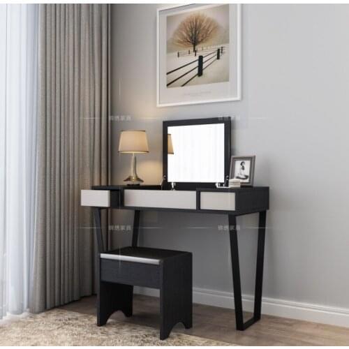 Nordic black modern simple net dressing table bedroom fold multi-functional dressing table small family mini dressing table