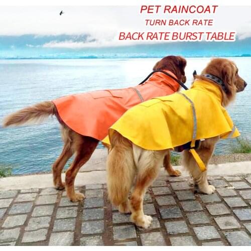 Pet Dog Rain Coat Waterproof Raincoat Reflective Rain Coat for Large Dog Outdoor Clothes Jacket Dog Pet Suppliesn L size