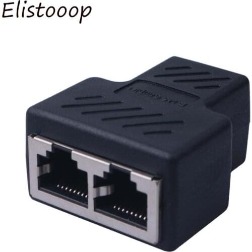 One Split Two Ways Network Ethernet Head Lan Cable Joiner Coupler RJ45 CAT 5 5E 6 6a Extender Plug Network Connector Splitter