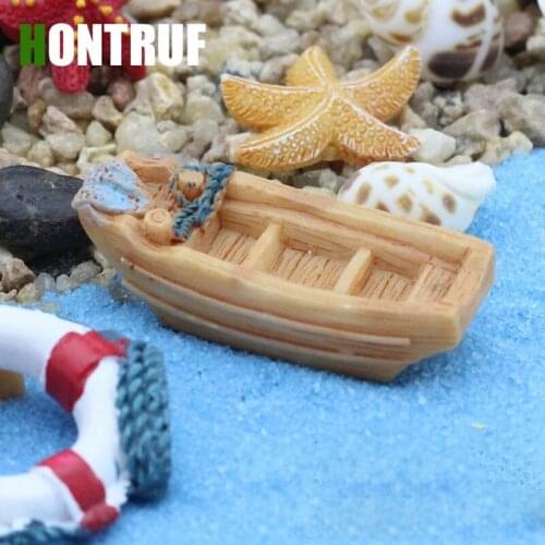 Aquarium Landscaping Moss Micro-landscape Ornaments Simulation Mini Fishing Boat Fish Tank Ornament Resin Crafts Ornaments