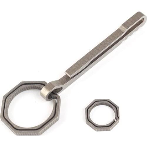 Octagonal Ring EDC Titanium Alloy Key Chain Multi Functional Buckle Carabiner Outdoor Clip Outdoor Multi-tool