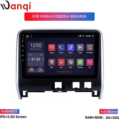 Wan qi 2G RAM 32G ROM 10.1 inch HD Touchscreen Android 8.1 for 2016 - 2018 Nissan Serena with WIFI Bluetooth Music USB