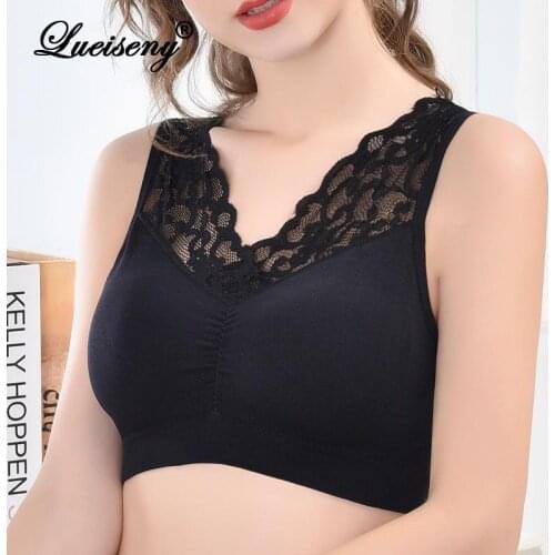 LUEISENY Women bras push up seamless bras fitness bras underwear lace bras gather shock-proof pads plus size vest bras femme bra