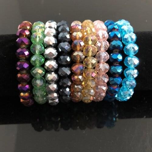 Charm Handmade Womens 10mm Rhinestone Glass Crystal Beaded Round Beads Stretch Bracelet Bangle Bracelets Girl Wrap Jewelry