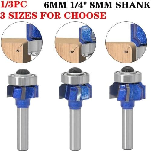 6mm 6.35mm 8mm Shank R1/R2/R3 Woodworking Milling Cutter 4 Teeth Edge Trimmer Router Bit Machine Tools Accessories Hand Tools