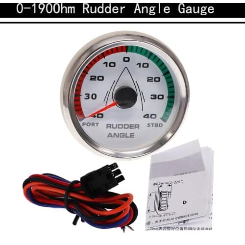 1Pcs 0-190 Ohm Rudder Angle Indicator 85MM 8 Colors Backlight Marine Rudder Angle Meter Waterproof Instrument For Boat Marine