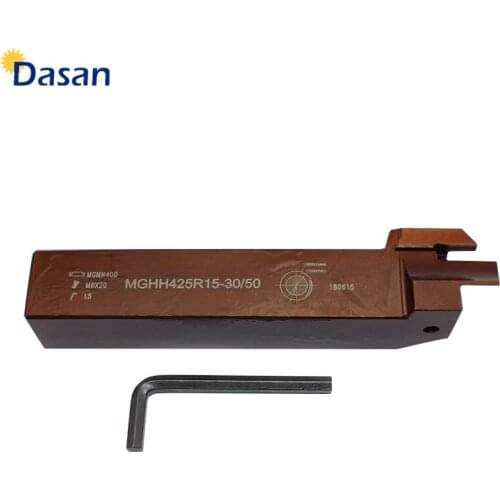 1pc MGHH425R15-30/50 Holder Parting off and Groove Spring Steel EXTERNAL Slotting Arbor with Torx Key Wrench Lathe Turning Tool