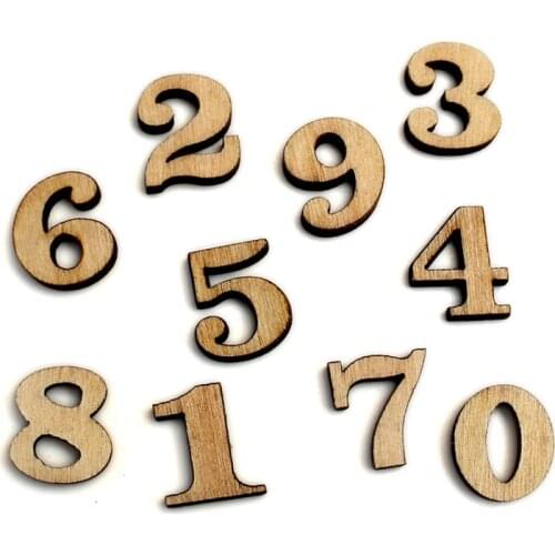 100pcs 15mmUnfinished Number Wood Slices Embellishments MDF Wooden Cutout Flatback Scrapbooking For Cardmaking Art Wedding Decor