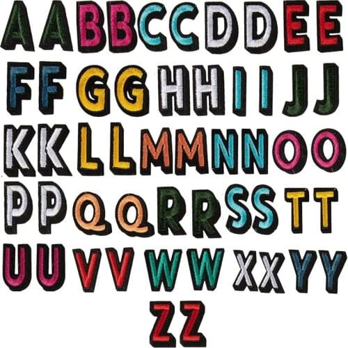 2 Sets/lot Embroidery Patch Colorful Letter Creative Clothing Decoration Sewing Accessory Gift Craft Iron Heat Transfer Applique