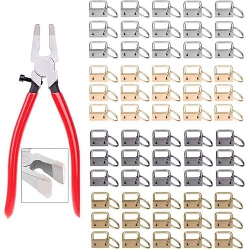 25mm 4 Colors Key Fob Hardware with a Key Fob Pliers,Glass Running Pliers Tools with Jaws,for Key Fob Hardware Install