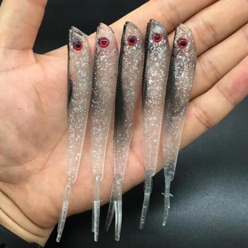 5Pcs Fishing Lures Silicone Bait Wobblers Artificial Bait Soft Swimbaits Lures for Fishing Gear 10cm /3.6g