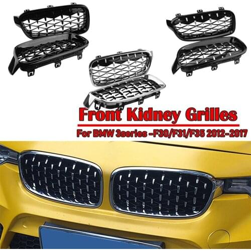 Meteor Style Diamond Kidney Grill Front Bumper Grille Fit For BMW F30 F31 3 Series 2012-2017 Sedan Car Accessories Replacement