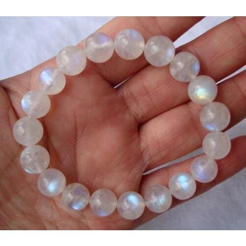 Free Shipping Natural Moonstone 10mm Round Beads Stretch Bracelet Women Man Jewelry Accessories Weddings Parties Birthday Gift