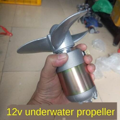 DIY Electric Boat Nest Lath Outboard Motor Propeller Paddle Machine Rubber Boat 12 v Underwater Motor Propeller
