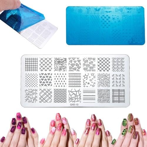ELECOOL 1pc Mixed Design Nail Art Stamping Plate Image Transfer Print Printing Template UV Gel Stainless Steel Manicure Tool