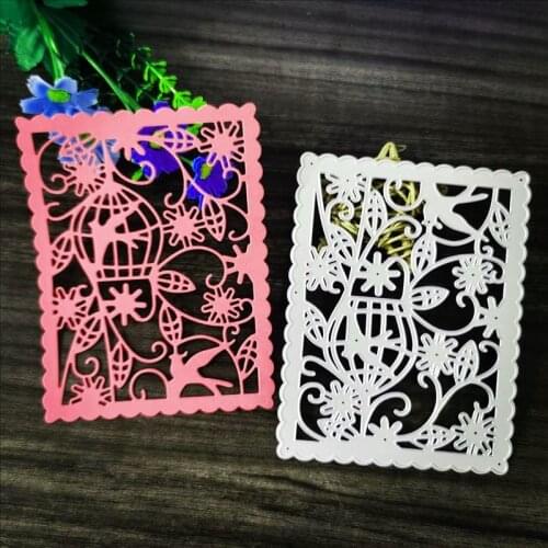 Birds and flowers spring photo frame metal cutting mould DIY scrapbook photo album relief handicraft mould