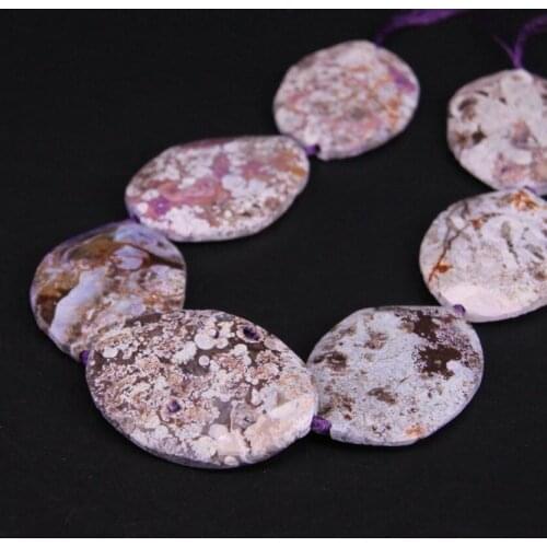 15.5"strand Large Size Natural Purple Ocean Jades Faceted Slab Loose Beads,Raw Ocean Agates Slice Nugget Pendants Jewelry Making