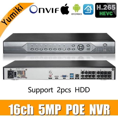 H.265 16ch 5MP POE NVR 8ch 4K CCTV Surveillance Security Video Recorder For 5MP/4MP POE IP Camera XMEYE P2P 100-220V AC power