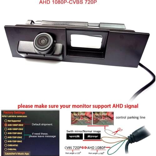 Dynamic trajectory HD ccd car trunk handle camera for Ford New Mondeo 2014 to 2017 reverse parking AHD rear view camera