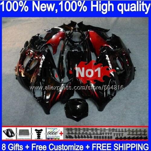 Body For SUZUKI KATANA GSXF 750 600 GSXF750 Red flames 12MC.12 GSX750F GSXF600 1998 1999 2000 2001 2002 98 99 00 01 02 Fairing