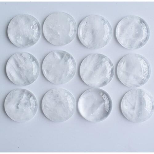 Wholesale 20pcs/lot good quality Natural white crystal round cabochon beads 25mm for jewelry Accessories making free shipping