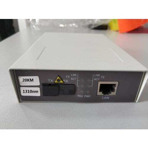 FTTH Commercial Grade 10/100M Media Converter 1-Port SC 1-Port RJ45 Ethernet Single Mode Dual Core 20KM 1310nm AC Power Supply