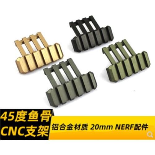 CNC Aluminum Alloy 45 Degree Inclined Fishbone Track Helmet Accessories 20 Mm Rail 4 Colors