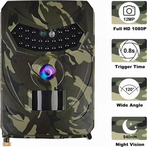 PR100 Hunting Camera Photo Trap 32GB 12MP Wildlife Night Vision Trail Camera Adjustable PIR For Hunting Scouting Game