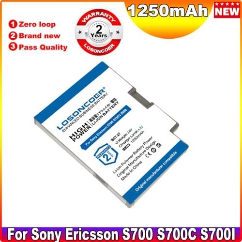 Original LOSONCOER BST-27 1250mAh Battery For Sony Ericsson S700 S700C S710A Z600 Z608 S700i Z608c Battery
