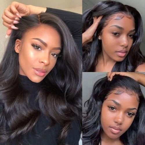 Body Wave 13x4 Lace Front Human Hair Wigs Brazilian Body Wave Wigs Pre Plucked Lace Frontal Wigs Remy With Natural Hairline