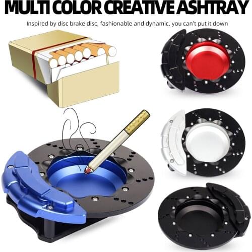 Rotatable Fashion Creative Disc Brake Disc Car Ashtray Portable Cigarette Smoke Ashes Holder High Quality Cigarette Box Ash Tray