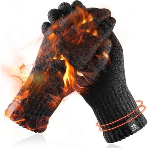 Outdoor Touch Screen Fishing Gloves Keep Warm Suede Mitten Riding Skiing Full Finger Winter Windproof Cycling Gloves