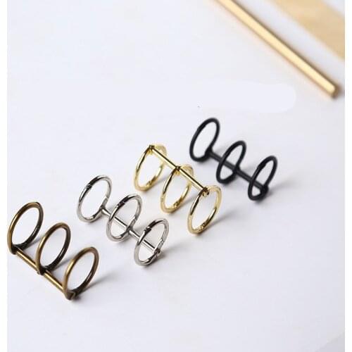 Retro Metal Loose Leaf Book Binder Hinged Ring Office Binding Supplies Binding Rings 3 Rings For Notebook Album Scrapbook Clips