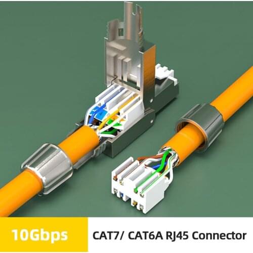 ZoeRax RJ45 8P8C STP Shielded Field Connector - RJ45 Termination Plug for Cat.6/6A/7 23AWG Solid Installation Cable