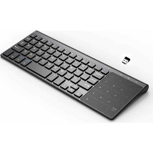 2.4G Wireless Keyboard Portable 2 IN 1 59 Key Numpad And Big Size Touchpad Keyboard Compatible For HTPC Windows Operating System