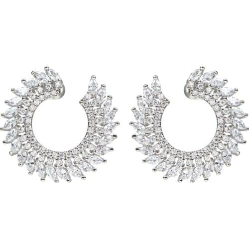 Bettyue Gorgeous Circular Shape Full Of Cubic Zircon Earring For Women Fashion Jewelry In Banquet Dress-up New Charming Gift