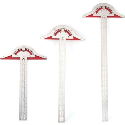 Stainless Steel Woodworkers Edge Ruler Caliper 70 Degree Adjustable Protractor Angle Finder Scriber Gauge for Woodworking Tools