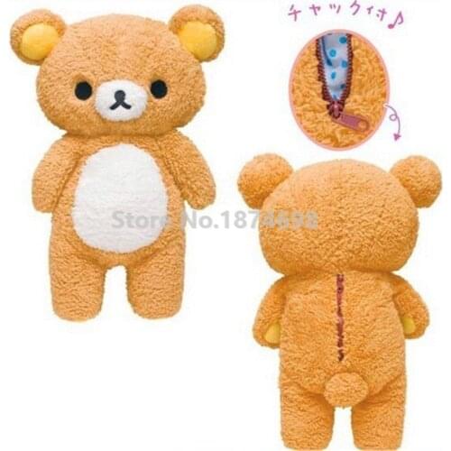Cute Rilakkuma Bear Standing Large Plush Long Pile Stuffed Sleeping Pillows Cushion Toys 60cm Kids Baby Dolls Children Gifts