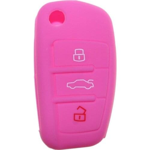 Flip Folding Key Skin Case Jacket for Audi A1 A3 A4 S1 S3 S4 RS5 Protective Silicone Case Shell 3 Buttons Remote Control Key