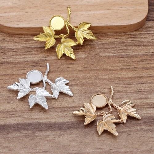 10 PCS 33*40mm Vintage Metal Alloy Leaf Connectors DIY Hair Accessories For Jewelry Making