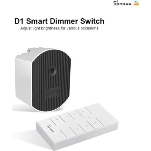 Smart Home Sonoff D1 DIY Wifi Smart Dimmer Switch Mini Switch Module work for Light Brightness APP/Voice/RF433 Remote Control