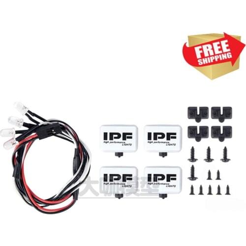 RC Parts Searchlight IPF Simulation Square Shade Headlight Spotlight for axial SCX10 D90 trax TRX4 82056-4 option upgrade