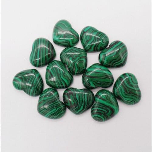 100Pcs 18x15x6mm Green And Black Malachite Love Heart Cab Cabochon For DIY Jewelry Making Necklace Accessories Exquisite Gift
