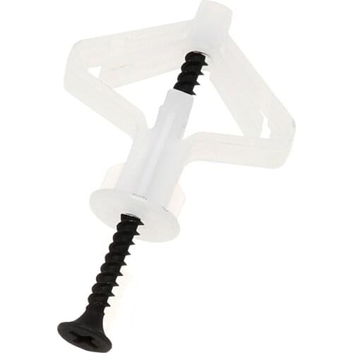 100pcs Plastic airplane expansion pipe curtain gypsum board hollow wall expansion screw 3.5*50+anchor 8*50 plugs up aging