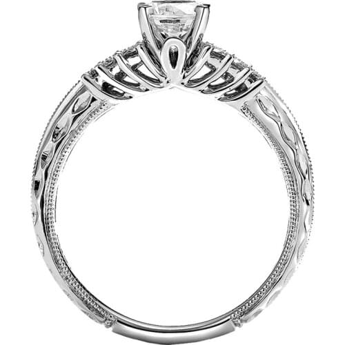 10k 14k white gold 1.0ct 6.5mm Round cut Moissanite Ring DEF Color VVS1 Wedding Engagement Ring For Women