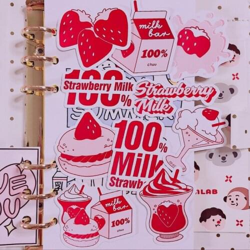 11PCS cute red Paper Sticker Decoration DIY Ablum Diary Scrapbooking Label Sticker Cute Stationery