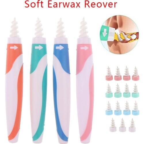 16 Tips Earpick Soft Ear Wax Remover Spoon Earwax Cleaner Hearing Aid Ear Care Tools