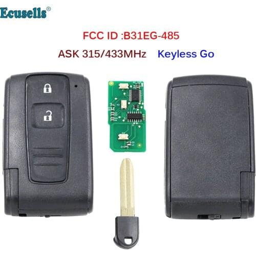 2 button ASK 315MHz ASK 433MHz keyles go remote key for Toyota Prius FCC ID: B31EG-485 TOY43 M0ZB31EG / MOZB31EG