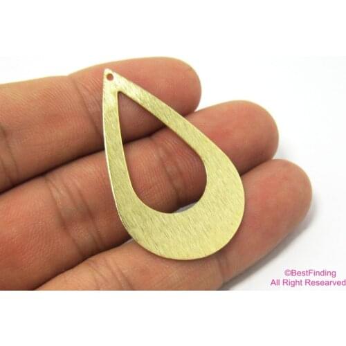 Brass pendant Textured Earrings drop pendant 42x25mm brass teardrop pendant -20pcs R096