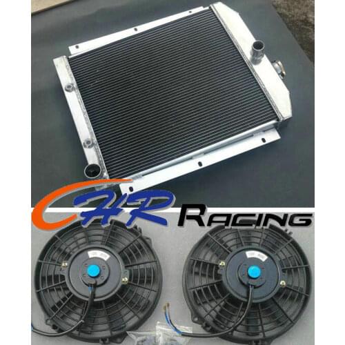 3 row Aluminum Radiator & Fan*2 for 1947-1954 48 49 50 51 52 53 Chevy Pickup brand new